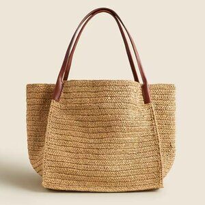 NWT J. Crew Large Handknotted Packable Tote Bag